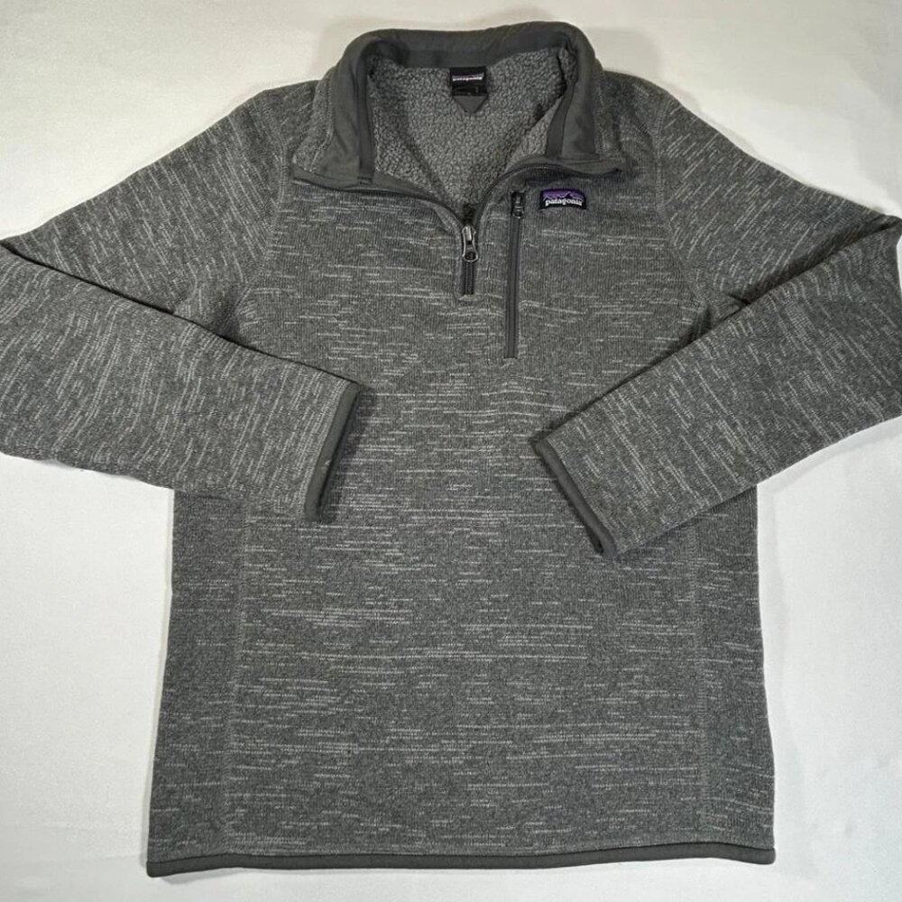 Vintage Patagonia Microfleece Youth Kids Gray Half Zip Sweatshirt Size XL